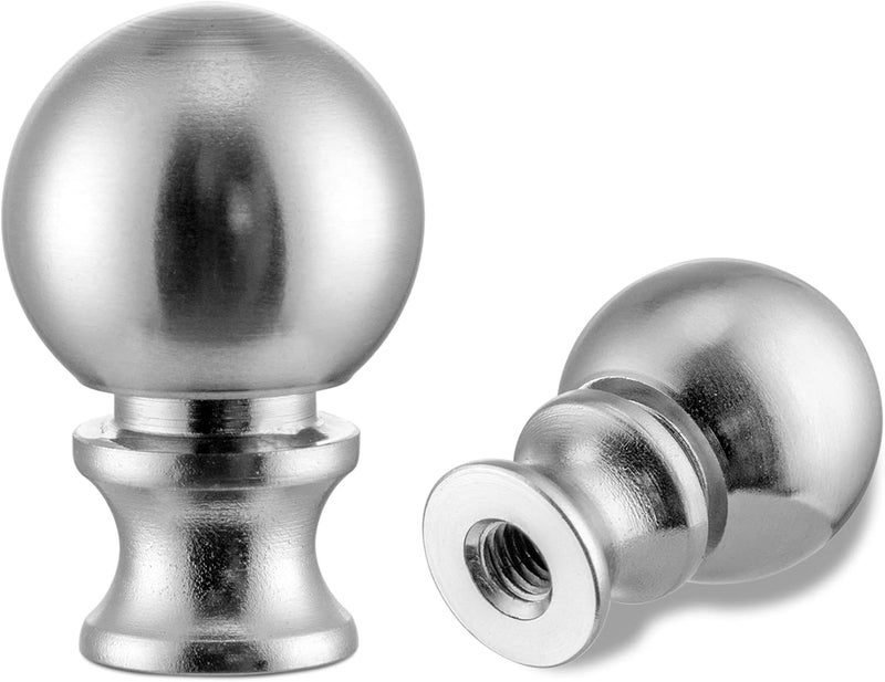 Qc 2 Packs Finial Cap Knob Decoration for Lamp Shade, Nut (Threaded 1/4-27) Silver Finials Head Decoration Topper for Table and Floor Lamps - Image 1